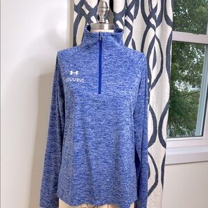 UNDER ARMOUR Bright Blue Heat Gear Performance Quarter Zip